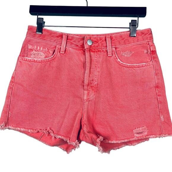 J Brand Button Fly Gracie Jean Shorts Salmon Peach - 26 - Picture 1 of 4